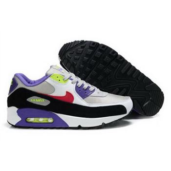 Nike Air Max 90 Mens Shoes White Purple Red Black Volt Discount